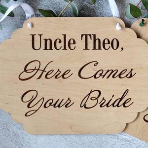 Engraved ring bearer sign