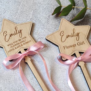 Will you be my our Flower Girl proposal wand Personalized gift