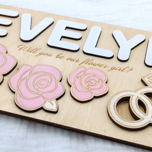 Personalisierter Blumenmädchen Brautjungfer Vorschlag fragen Geschenk - Benutzerdefiniertes Namenspuzzle - werden Sie sein / danke, dass Sie vorhanden sind