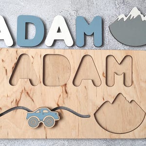 Puzzle prénom en bois Premier 1er anniversaire de naissance