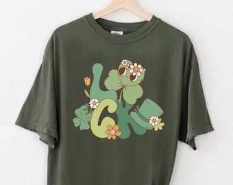 St Patricks Day Shirt, Retro Comfort Colors Lucky Shirt, Feeling Lucky Shirt, Saint Patricks Day, Irish Shirt, Shamrock Shirt, St Pattys Day