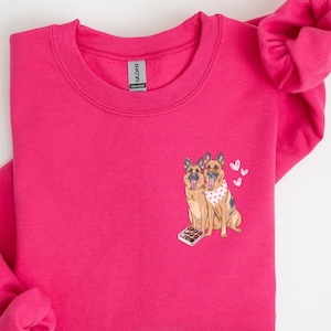 Valentines Day Dog Sweatshirt, German Shepherd Valentines Day Shirt, Dog Lover Gift, Women Valentine Day Sweater, German Shepherd Sweatshirt