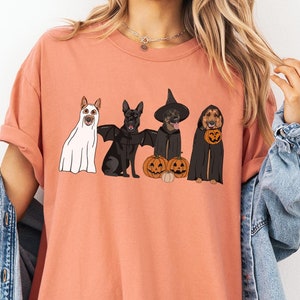 Deutscher Schäferhund Halloween Shirt, Halloween Hundeshirt für Frauen, Deutscher Schäferhund Geschenk für Hundeliebhaber, Geisterhunde Shirt, gruseliger Herbst Shirt