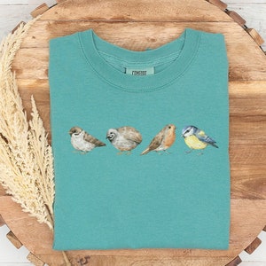 Comfort Colors Bird Shirt, Watercolor Bird Shirt, Bird Lover Shirt, Nature Lover Gift, Bird Tshirt, Animal Lover Gift, Summer Shirt