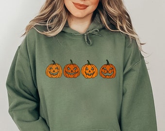 Pumpkin Sweatshirt, Pumpkin Sweater, Halloween Hoodie, Jack-o-Lantern Sweatshirt, Halloween Crewneck Sweatshirt, Spooky Season, Fall Shirts
