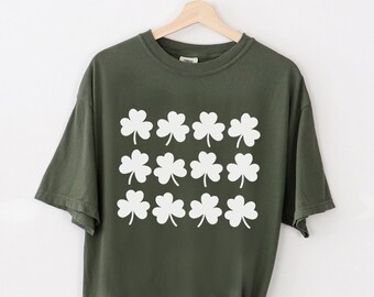 Comfort Colors Shamrock Shirt, Womens St Patricks Day Shirt, Lucky Shirt, Saint Patricks Day, Irish Shirt, Clover Shirt, St Pattys Day