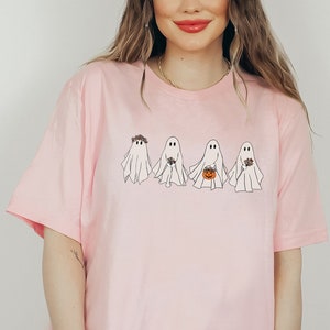 Halloween Shirt, Halloween T-Shirt, Floral Ghost Shirt, Ghost With Flowers Shirt, Fall Shirts for Women, Pumpkin Shirt, Trick or Treat Shirt