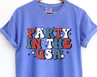 Retro Party in the USA Shirt, 4th of July Comfort Colors Shirt, Fourth of July, Womens 4th of July Shirt, Patriotic Shirt, Independence Day
