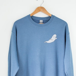 Beluga Whale Sweatshirt, Beluga Whale Shirt, Whale Sweater, Nature Lover Shirt, Crewneck Sweatshirt, Gift for Ocean Lover, Cute Whale Shirt