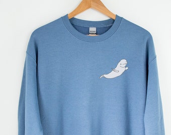 Felpa Beluga Whale, Camicia Beluga Whale, Maglione Whale, Camicia Nature Lover, Felpa girocollo, Regalo per Ocean Lover, Cute Whale Shirt