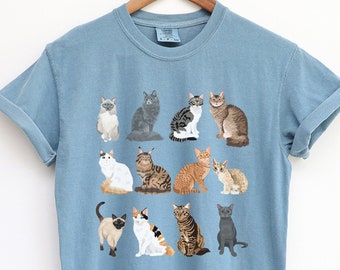 Comfort Colors Cat Shirt, Cat Lover Gift, Crazy Cat Lady, Cat Tshirt, Funny Cat Shirt, Gift for Her, Womens Cat Shirt, Cat Tee, Cat Mom