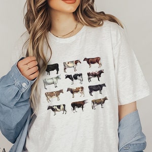 Cow Shirt, Farmer, Cute Cow Shirt, Cottagecore Shirt, Animal Lover Gift, Western Shirt, Highland Cow, Vintage Western Wear, Farming Shirt
