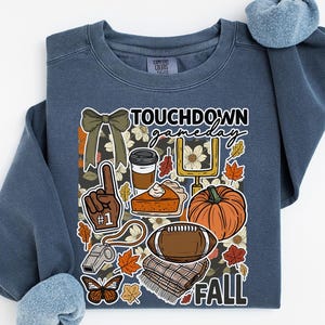 Comfort Colors® Football Sweatshirt, Touchdown Season Sweatshirt, Fall Football Game Day Sweatshirt, Football Fan Gift, Mama Football Shirt