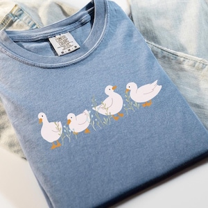 Duck Goose Comfort Colors Tee, Ducks and Flowers Shirt, Floral Duck Shirt, Ultra Soft Tee, Farm Animals, Silly Goose Shirt, Gift for Her
