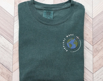 Camisa de avión Comfort Colors, camisa modo avión, regalo para viajero, regalos de piloto, camisa de vacaciones, modo vacay, camisa de viaje, camisa de aviación