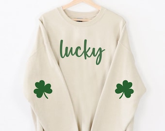 St Patricks Day Sweatshirt, Irish Sweatshirt, Shamrock Sweatshirt, St Pattys Day, Lucky Shirt, Lucky Crewneck, Cute St Patricks Day Shirt
