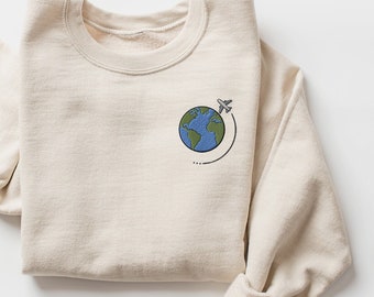 Embroidered Airplane Sweatshirt, Airplane Mode Sweatshirt, Travel Sweatshirt, Airplane Shirt, Aviation Gift, Vacation Shirt, Gift for Travel