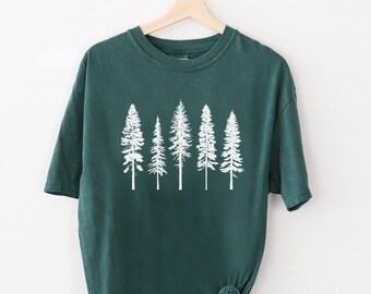 Comfort Colors Pine Tree Shirt, Camping Shirt, Hiking Gifts, Outdoors Shirt, Nature Lover Gift, Camping Tshirt, Environmental Shirt