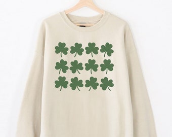 St Patricks Day Sweatshirt, Shamrock Sweatshirt, Clover Shirt, St Patricks Day Shirt, Irish Sweater, Lucky Sweatshirt, St Pattys Day