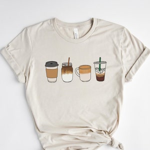 Coffee Shirt for Women, Coffee T-Shirt, Iced Coffee Shirt, Gift for Coffee Lover, Coffee Lover Shirt, Coffee Cup Shirt, Ladies T-Shirts