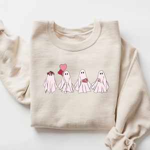 Valentines Day Sweatshirt, Valentines Ghost Sweatshirt, Ghost Sweater, Valentines Gift, Vday Shirt, Spooky Valentines, Valentines Crewneck