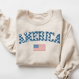 Moletom América, Moletom com Bandeira dos EUA, Moletom Patriótico, Moletom com Bandeira Americana, Moletom Retro de Quatro de Julho, Moletom com Bandeira dos EUA