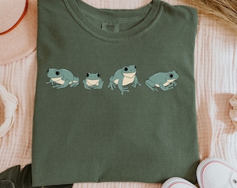 Frog Shirt, Cottage Core, Frog Lover Gift, Tree Frog Shirt, Summer Shirt, Froggy Shirt, Cottage Core Clothing, Animal Shirt