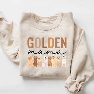 Golden Mama Shirt, Golden Retriever Crewneck Sweatshirt, Dog Mom Gift, Golden Mama Sweatshirt, Dog Lover Gift, Golden Retriever Sweater