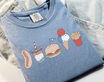 Red White and Blue, America Tee, Fourth of July Shirt Celebration T-Shirt, USA shirt, Summer BBQ Shirt, Comfort Colors Women's 4th of July