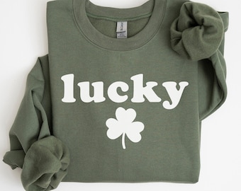 Lucky Sweatshirt, Lucky Crewneck, St Patricks Day Sweatshirt, Shamrock Shirt, Womens St Patricks Day, St Patricks Day Shirt, Saint Patricks