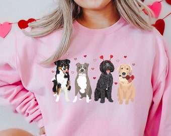 Sudadera De Perro De San Valentín, Sudadera De Día De San Valentín, Suéter De Día De San Valentín, Camisa De Perro Divertido, Regalo Para Amante Del Perro, Sudadera De Mamá Perro, Vday