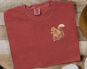Comfort Colors Squirrel Shirt, Squirrel Gifts, Nature Lover Gift, Woodland Animals, Outdoors Shirt, Animal Shirt, Vintage Tshirt