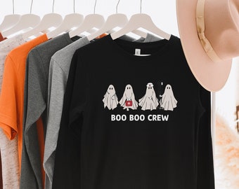 Camisa de Halloween, camisa Boo Boo Crew, camisa fantasma, camisa de enfermeira de Halloween, camisa engraçada de Halloween, camiseta de enfermeira, presentes de enfermagem, estudante de enfermagem