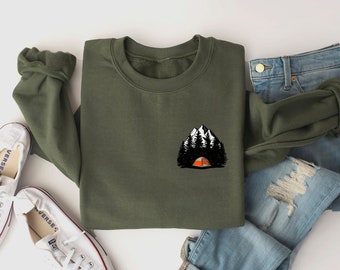 Mountain Crewneck Sweatshirt, Camping Sweatshirt voor vrouwen, Mountain Sweater, Outdoors, Natuur Sweatshirt, Mountain Shirt, Natuur Lover Gift