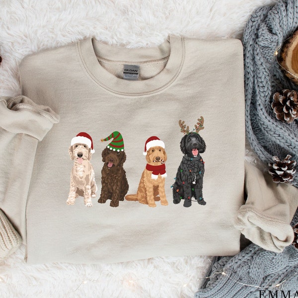 Golden Doodle Weihnachten Sweatshirt, Weihnachten Shirt, Hundemama Geschenk, Weihnachten Sweatshirt, Golden Doodle Geschenk, Hundebesitzer, Urlaub Pullover