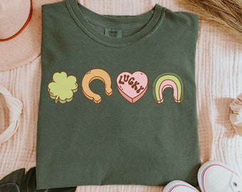 Chemise rétro St Patricks Day, chemise Lucky Charm Comfort Colors, chemise St Pattys Day, Saint Patricks Day, chemise Lucky Rainbow, chemise Shamrock