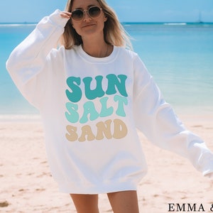 Sun Salt Sand Sweatshirt, Retro Beach Sweatshirt, Family Vacation Shirt, Summer Shirt, Oversized Sweatshirt, Beach Crewneck, Beach Bum