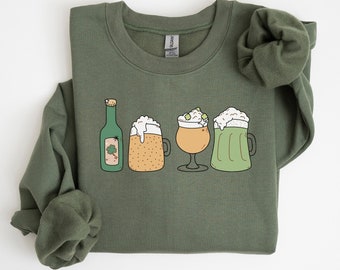Sweat-shirt de la Saint-Patrick, chemise de la Saint-Patrick, sweat-shirt potable drôle, chemise trèfle pour femme, sweat-shirt porte-bonheur, pull de la Saint-Patrick