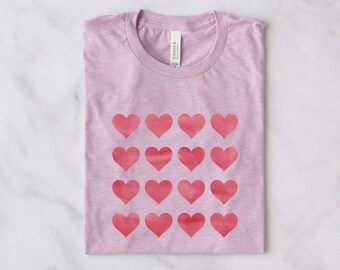 Alla hjärtans dag-hjärtskjorta, Alla hjärtans dag-skjortor för kvinnor, Alla hjärtans dag-present, Söt hjärtskjorta, Kärlekskjorta, Alla hjärtans dag-T-shirt