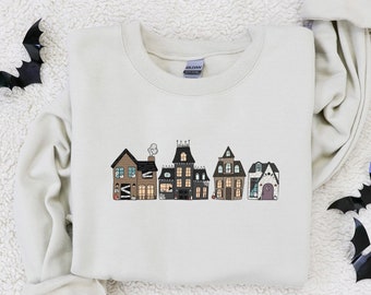 Halloween Sweatshirt, Haunted House Shirt, Fall Sweater, Halloween Crewneck, Fall Shirts for Women, Pumpkin Season Shirt, Spooky Ghost Shirt