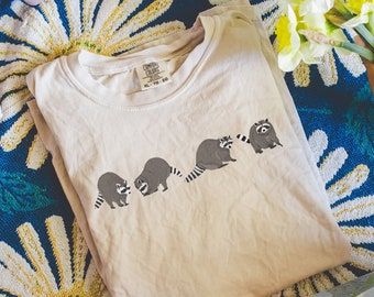 Chemise raton laveur, t-shirts graphiques vintage, t-shirt raton laveur, cadeau pour amateur de raton laveur, t-shirt surdimensionné raton laveur drôle, cadeaux raton laveur, chemise panda poubelle
