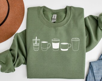 コーヒー スウェットシャツ、コーヒー セーター、まずはコーヒー、コーヒー好きの方へのギフト、コーヒー プリーズ シャツ、女性用クルーネック スウェットシャツ、コーヒー シャツ