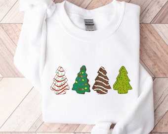 Christmas Sweatshirt for Women, Christmas Sweater, Christmas Crewneck, Holiday Apparel, Christmas Tree Sweatshirt, Christmas Cake Sweatshirt