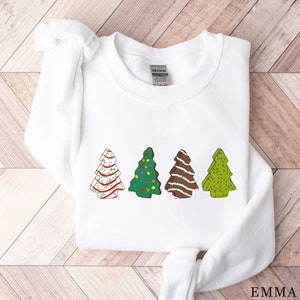 Christmas Sweatshirt for Women, Christmas Sweater, Christmas Crewneck, Holiday Apparel, Christmas Tree Sweatshirt, Christmas Cake Sweatshirt