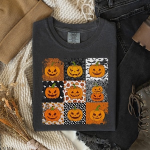 Halloween Shirt, Comfort Colors Jack-o-Lantern Shirt, Spooky Shirt, Vintage Pumpkin Shirt, Womens Fall Shirts, Halloween Tshirt