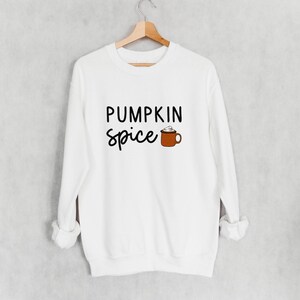 パンプキン スパイス スウェットシャツ、かわいい秋のスウェットシャツ、女性用秋のスウェットシャツ、パンプキン スウェットシャツ、秋のコーヒー スウェットシャツ、感謝祭シャツ