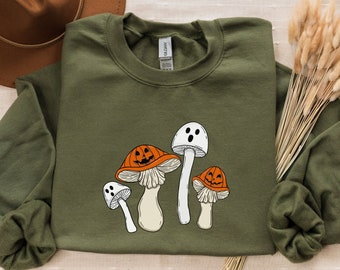 Halloween Sweatshirt, Halloween Shirt, Fall Sweatshirt, Magic Mushroom Shirt, Halloween Crewneck, Ghost Shirt, Pumpkin Sweater,Spooky Season