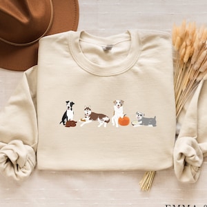 Thanksgiving Sweatshirt for Women, Thanksgiving Dog Sweatshirt, Pie Shirt, Thanksgiving Sweater, Fall Crewneck Sweatshirt, Dog Lover Gift