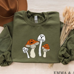 Halloween Sweatshirt, Halloween Shirt, Fall Sweatshirt, Magic Mushroom Shirt, Halloween Crewneck, Ghost Shirt, Pumpkin Sweater,Spooky Season