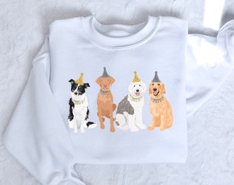 Happy New Year 2026 Sweatshirt, New Years Dog Shirt, Dog Lover Shirt, Dog Mom Sweatshirt, Cheers Shirt, Happy New Year Sweater, Hello 2026